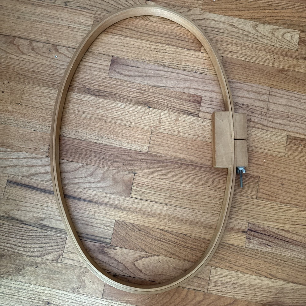 27" Oval Quilt Hoop For Floor Stand, Quilting, Embroidery Hoop Only Vtg
